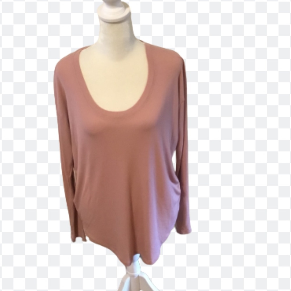 Athleta Modal Blend Loose Fit, Oversize Style Top Dusty Pink Athleisure Casual
